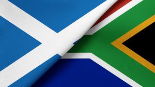 Flags of Scotland and South Africa