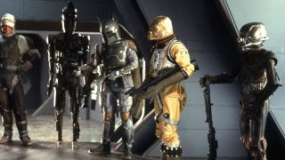 A group of bounty hunters comprised of various different alien species.