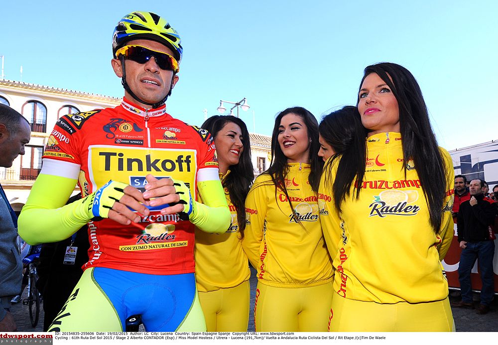 Alberto Contador (Tinkoff-Saxo) before the start of stage 2 Vuelta a Andalucia
