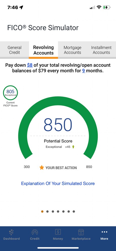 MyFICO FICO Score Simulator