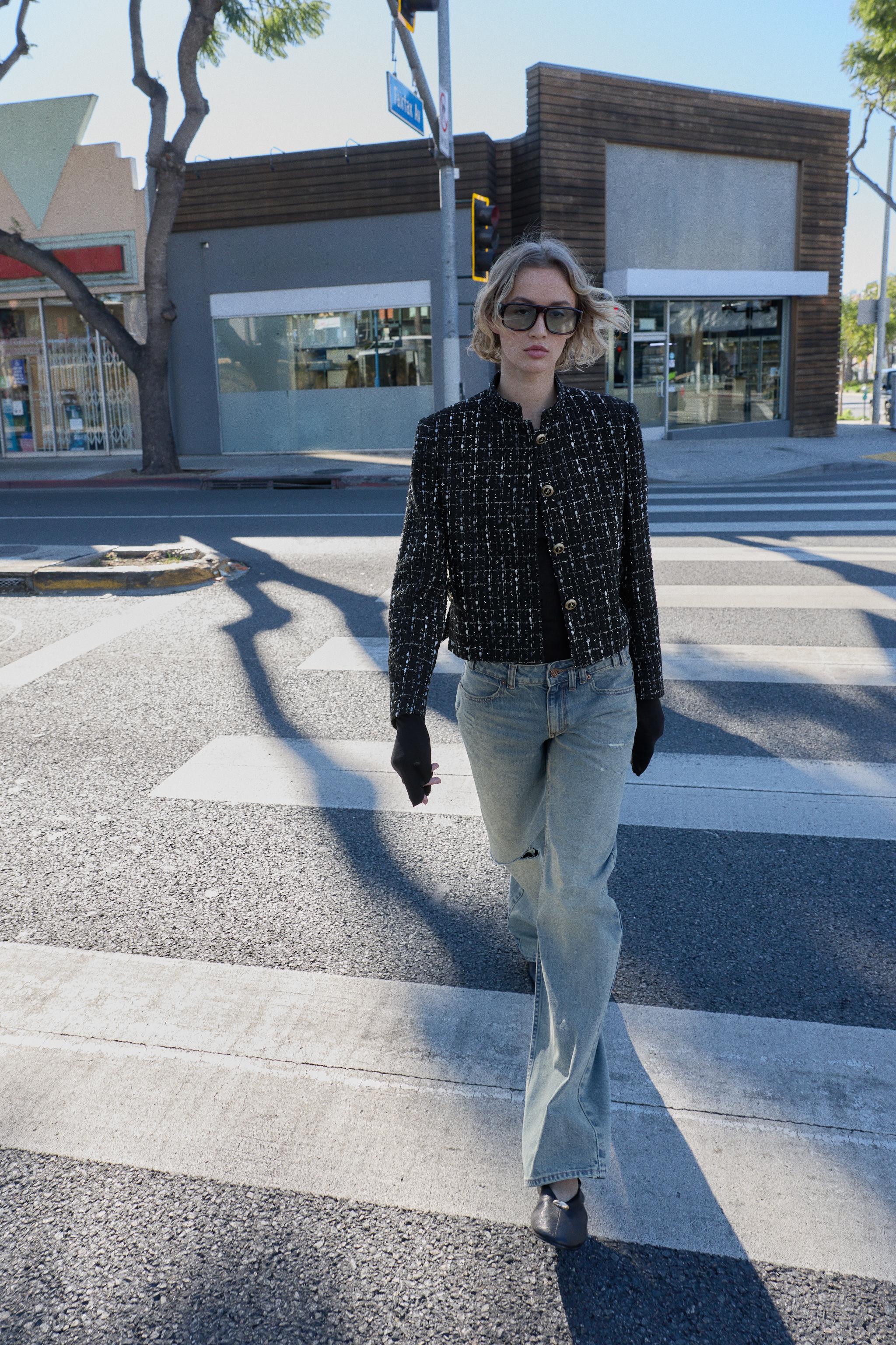 Textured Metallic Thread Blazer