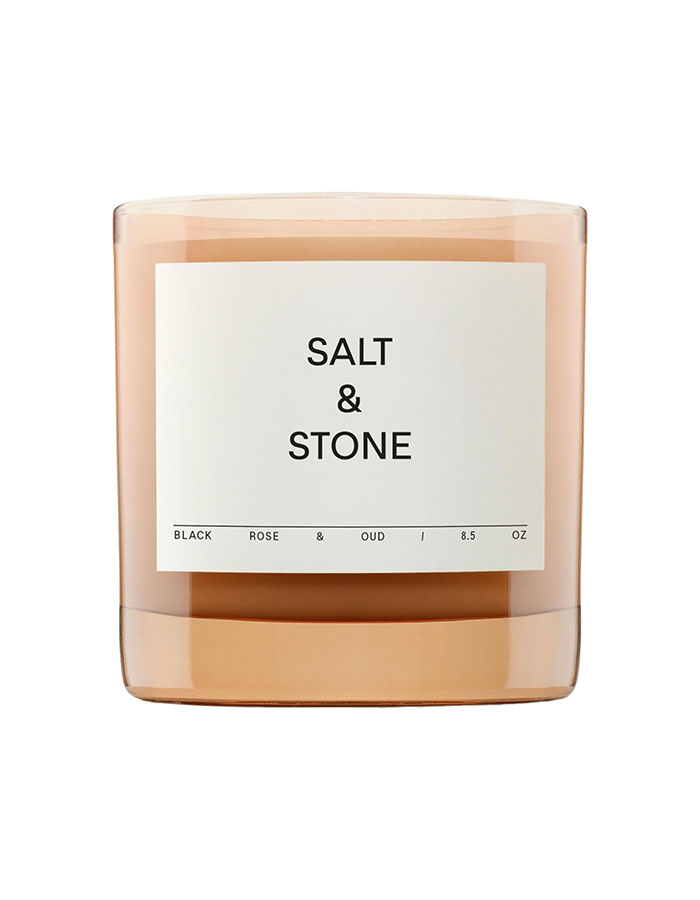 Salt & Stone Scented Candle for Women & Men | Coconut & Soy Blend Wax | Hand-Poured, Aromatic & Fragrant | 100% Cotton Wick | Long-Lasting 50 Hour Burn Time | Bergamot & Hinoki 8.5 Oz
