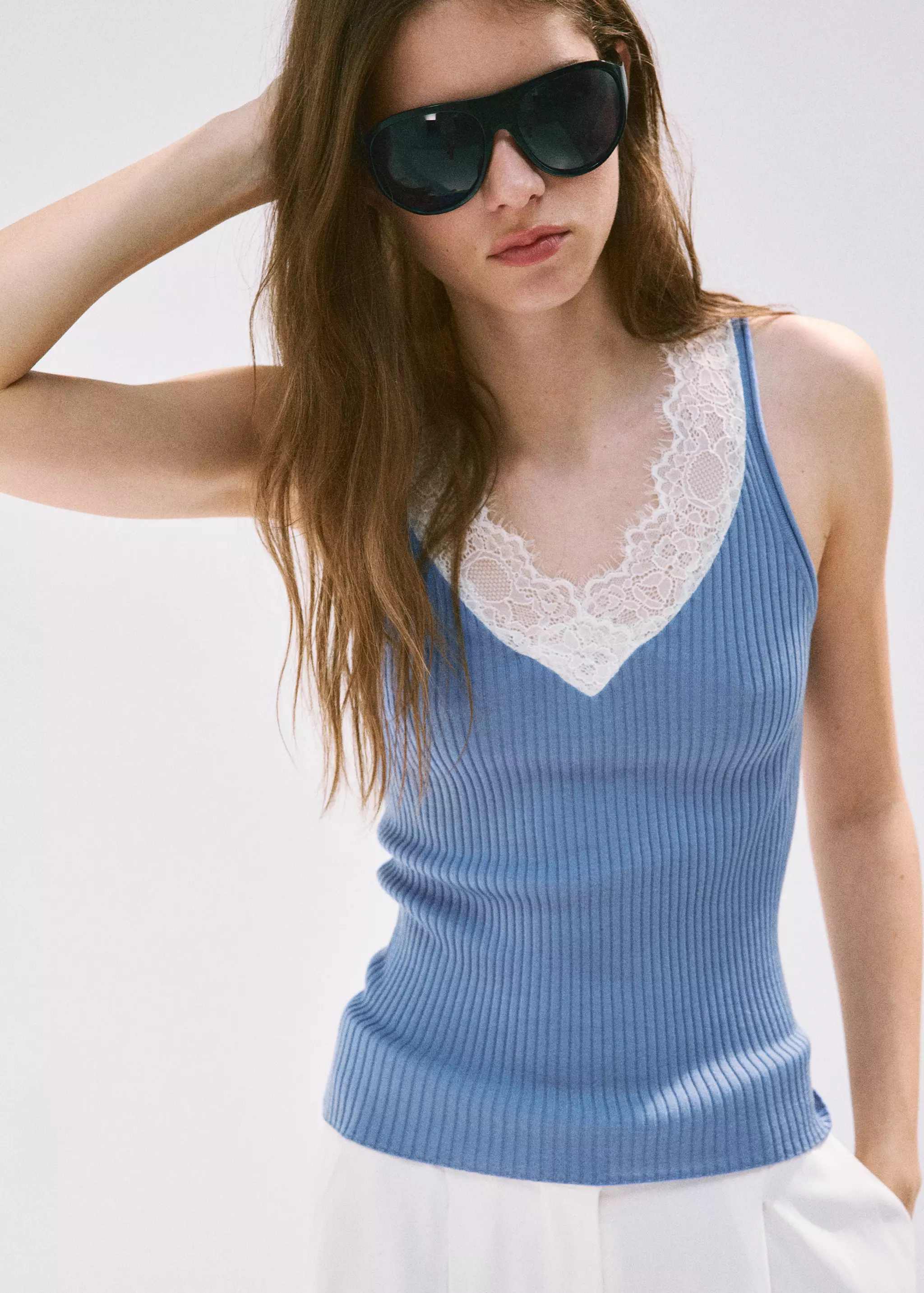 Lace Lyocell Top - Women | Mango United Kingdom
