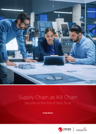 Whitepaper cover with title over red band at bottom and an image of three colleagues above in a technology lab all looking at a laptop
