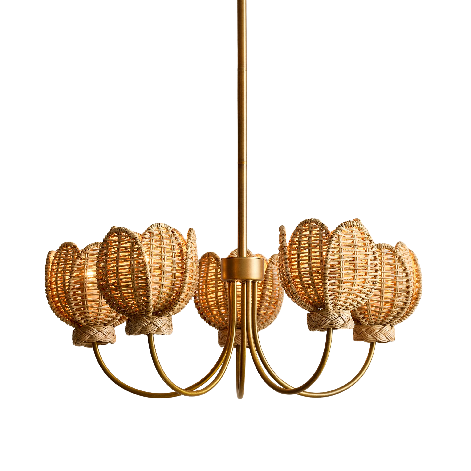 a rattan chandelier