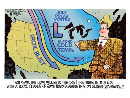 Editorial cartoon global warming weather