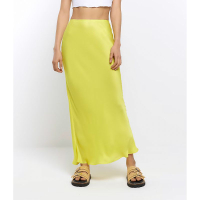 Yellow Satin Maxi Skirt $56/£30| River Island