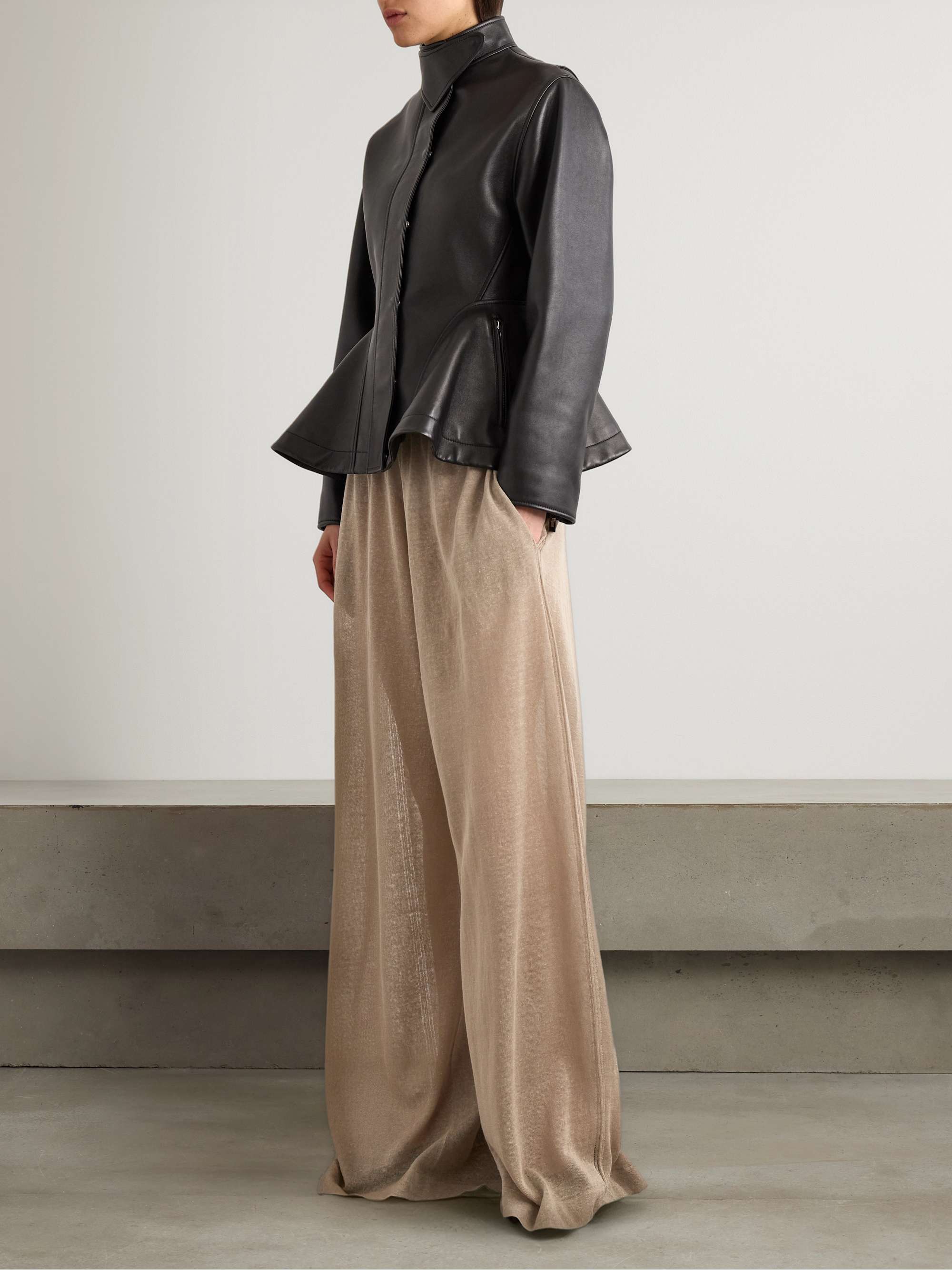 Leather Peplum Jacket