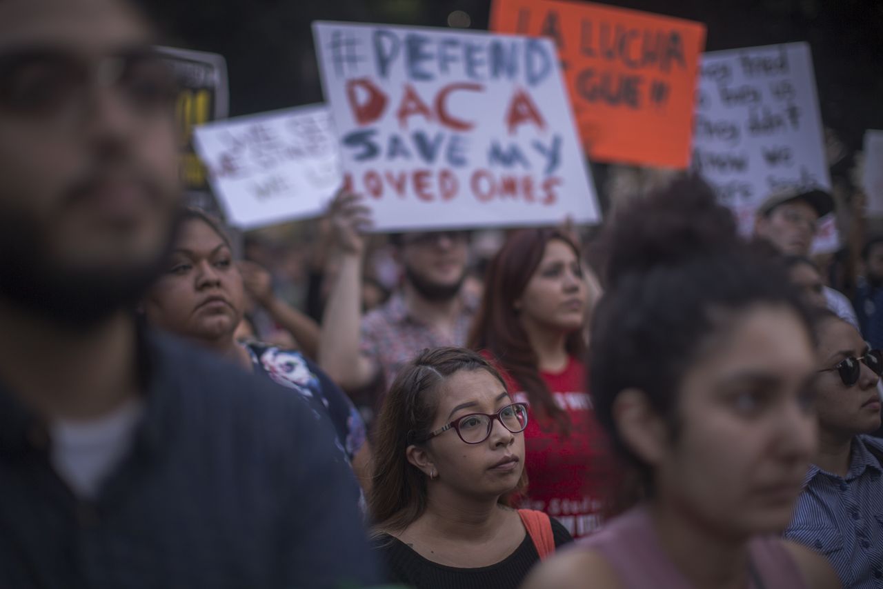 An immigration rally supporting DREAMers.