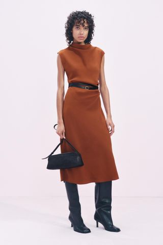 Zw Collection Midi Dress With Belt