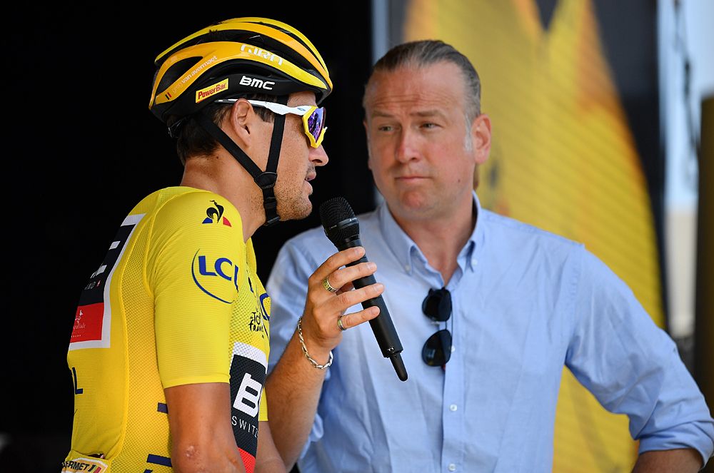 Yellow jersey Greg Van Avermaet (BMC) ahead of stage 7 start at the Tour de France