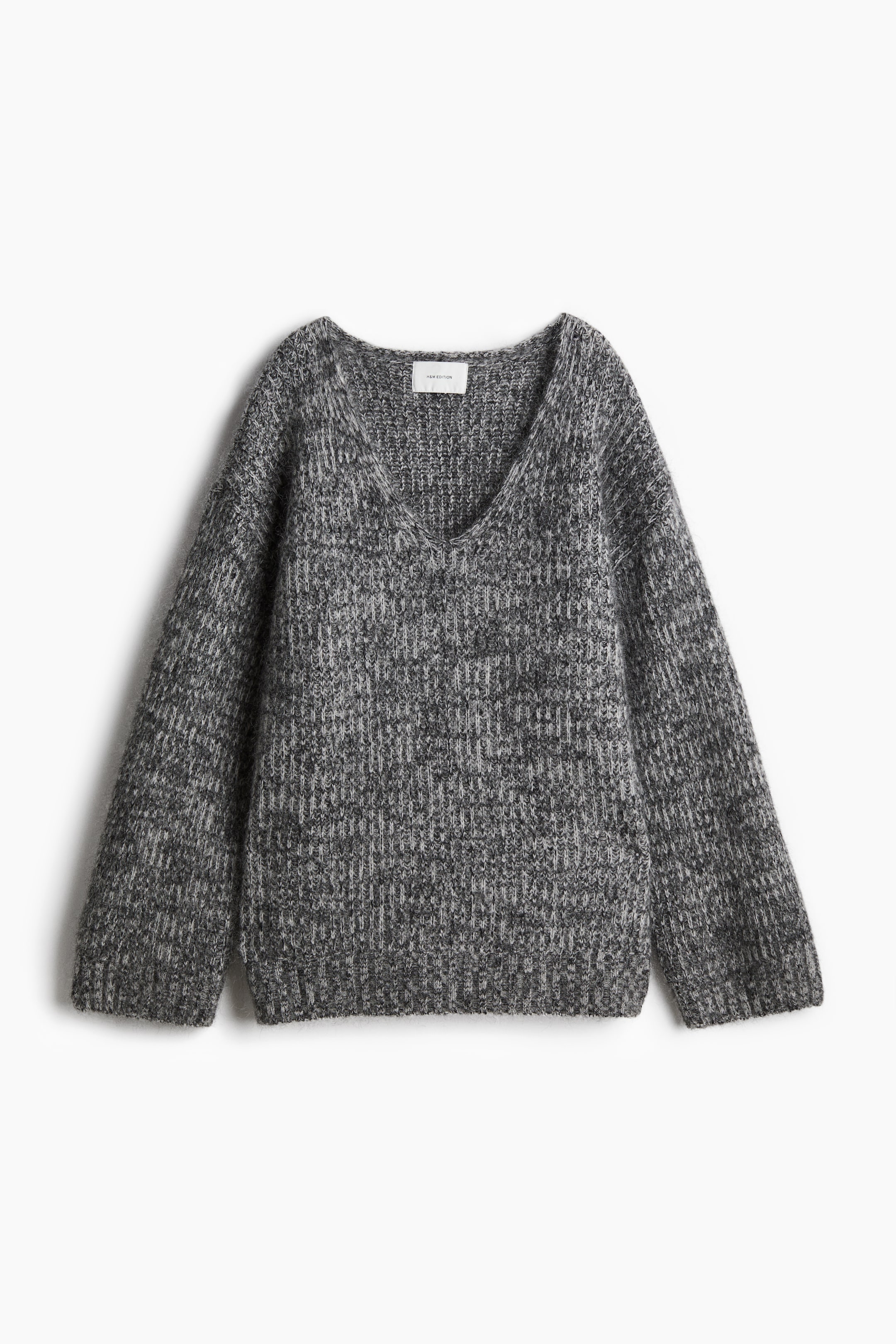 Mohair-Blend Jumper - Dark Grey Marl