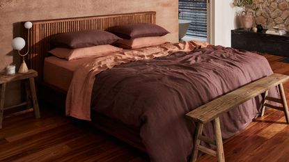 Bed Threads terracotta and purple cozy bedding set 