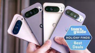 Pixel 10 Pro phones in various colors