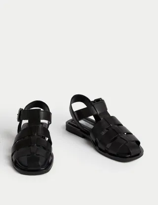 Wide Fit Leather Strappy Sandals