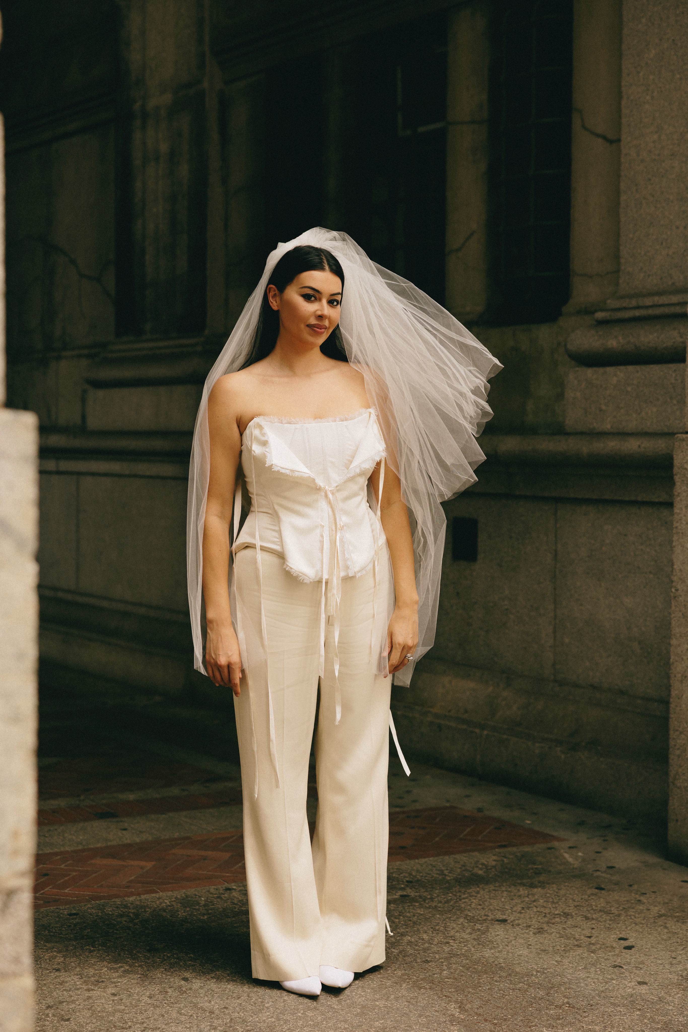 Lauren Chan and Hayley Kosan queer wedding looks