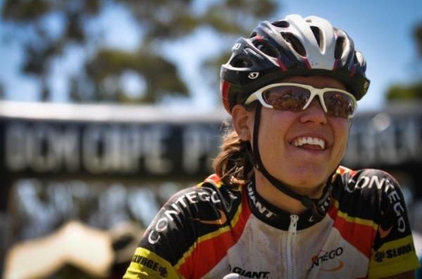 Arianne Kleinhans at the finish