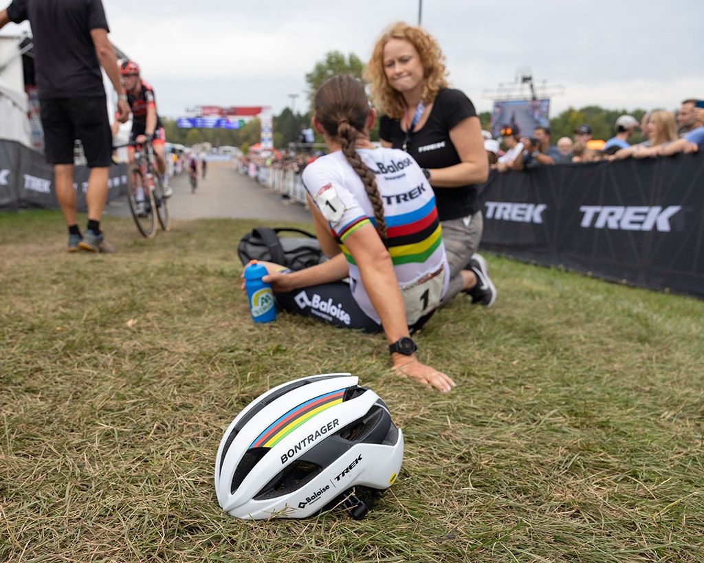 Lucinda Brand after UCI Waterloo Cyclo-cross World Cup in the elite women's race 2021