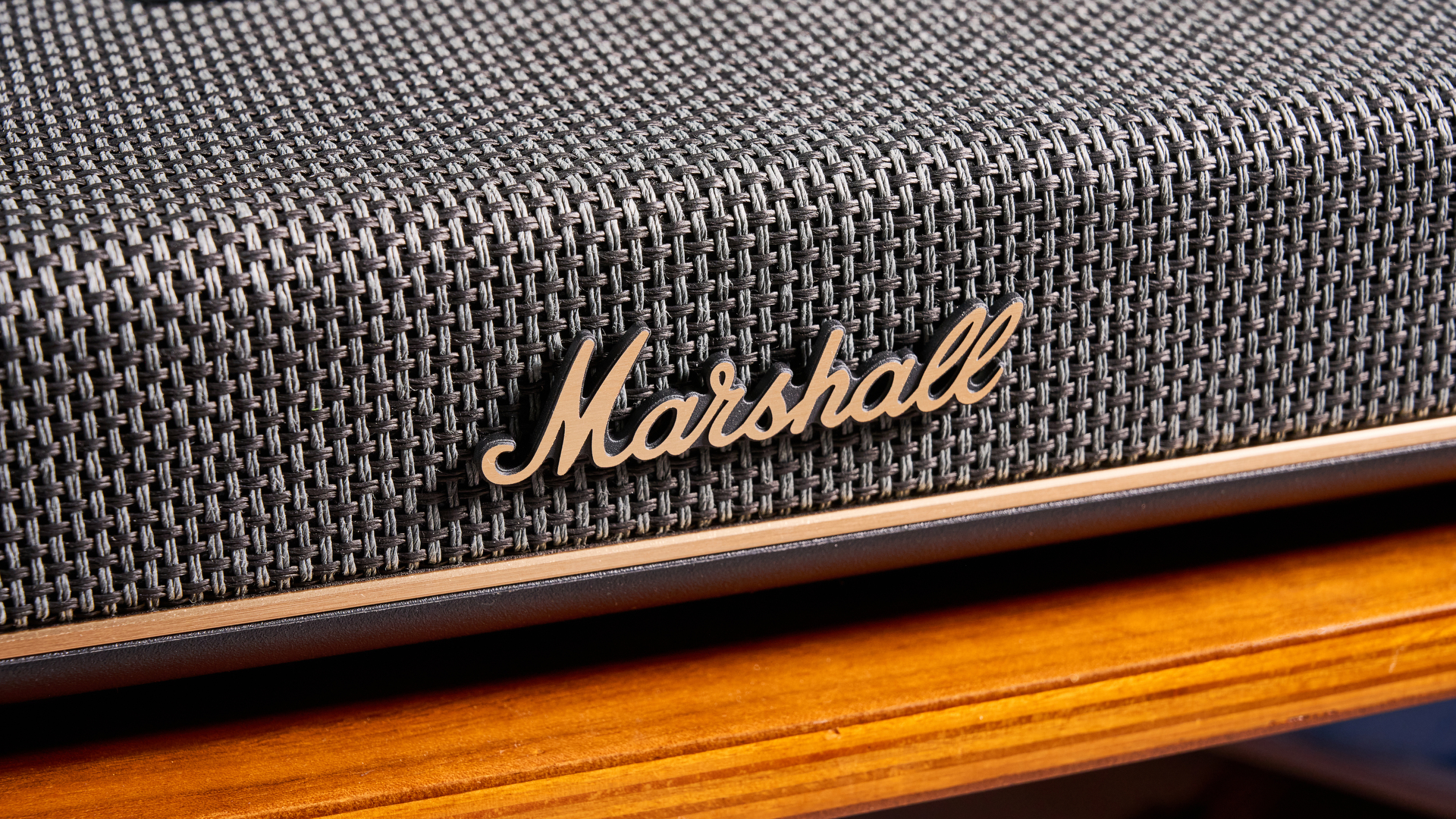 A Marshall Heston 60 compact mid-range soundbar in black