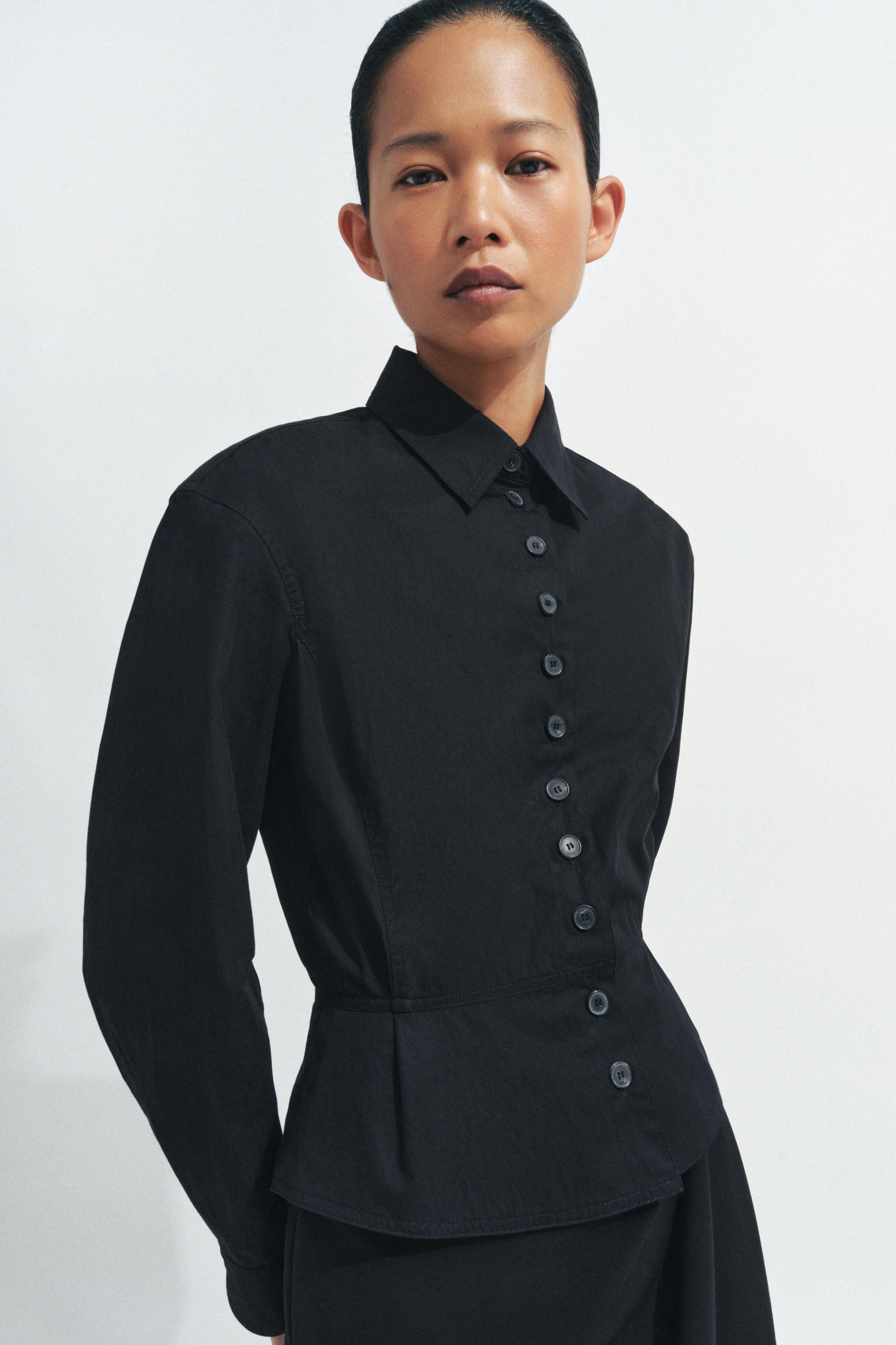 Zw Collection Buttoned Peplum Shirt