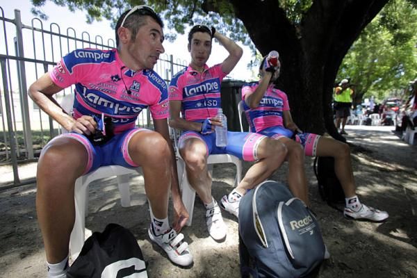Lampre ISD's Alessandro Spezialetti and Aitor Perez Arrieta.