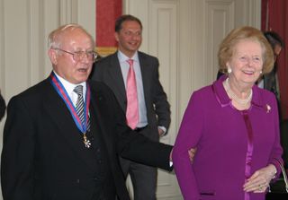 Oleg Gordievsky is congratulated by Baroness Thatcher following his investiture by the Queen on 18th October 2007.