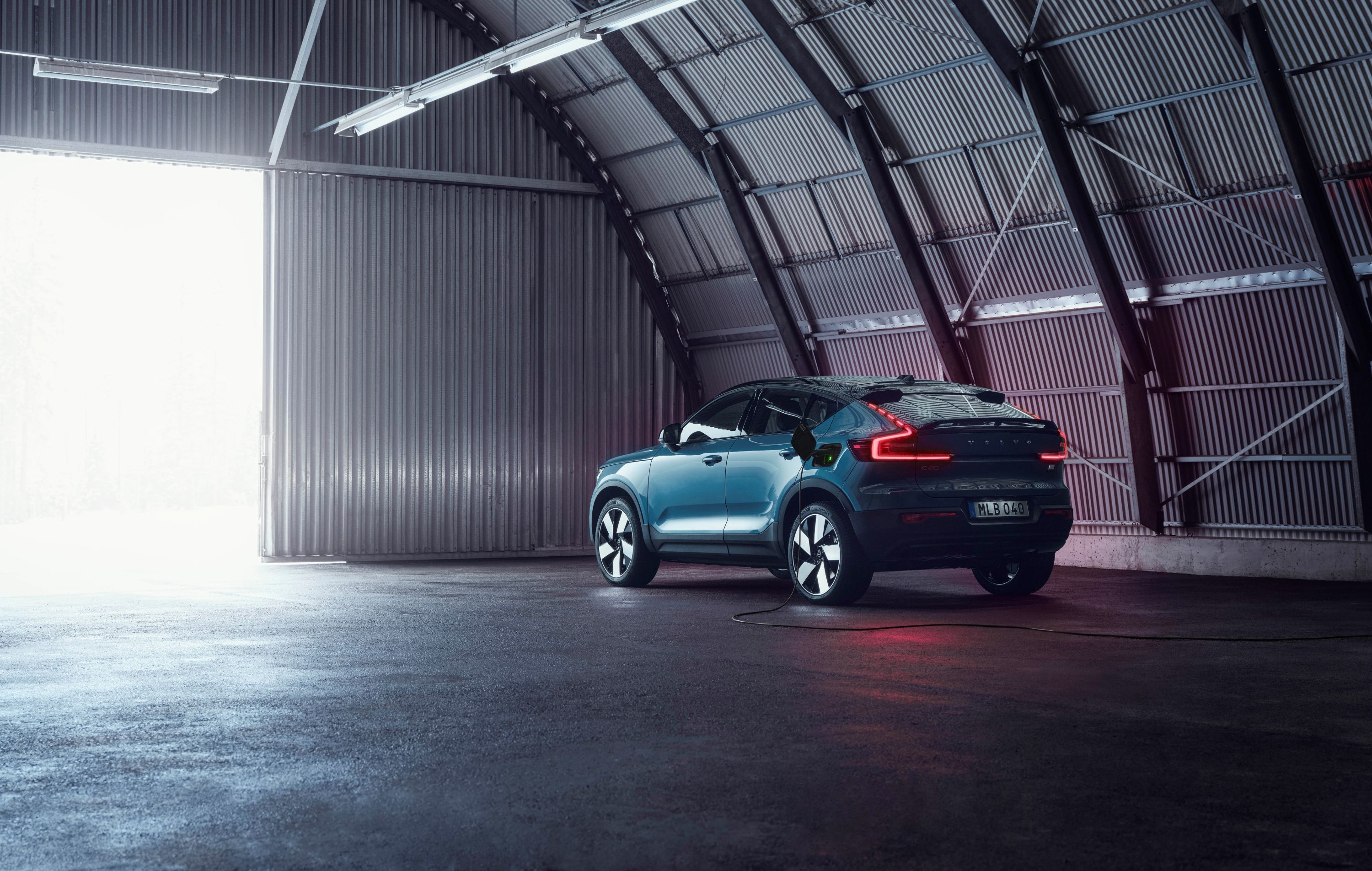 2022 Volvo C40 Recharge in a warehouse