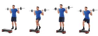 Lunges with weights: Step up