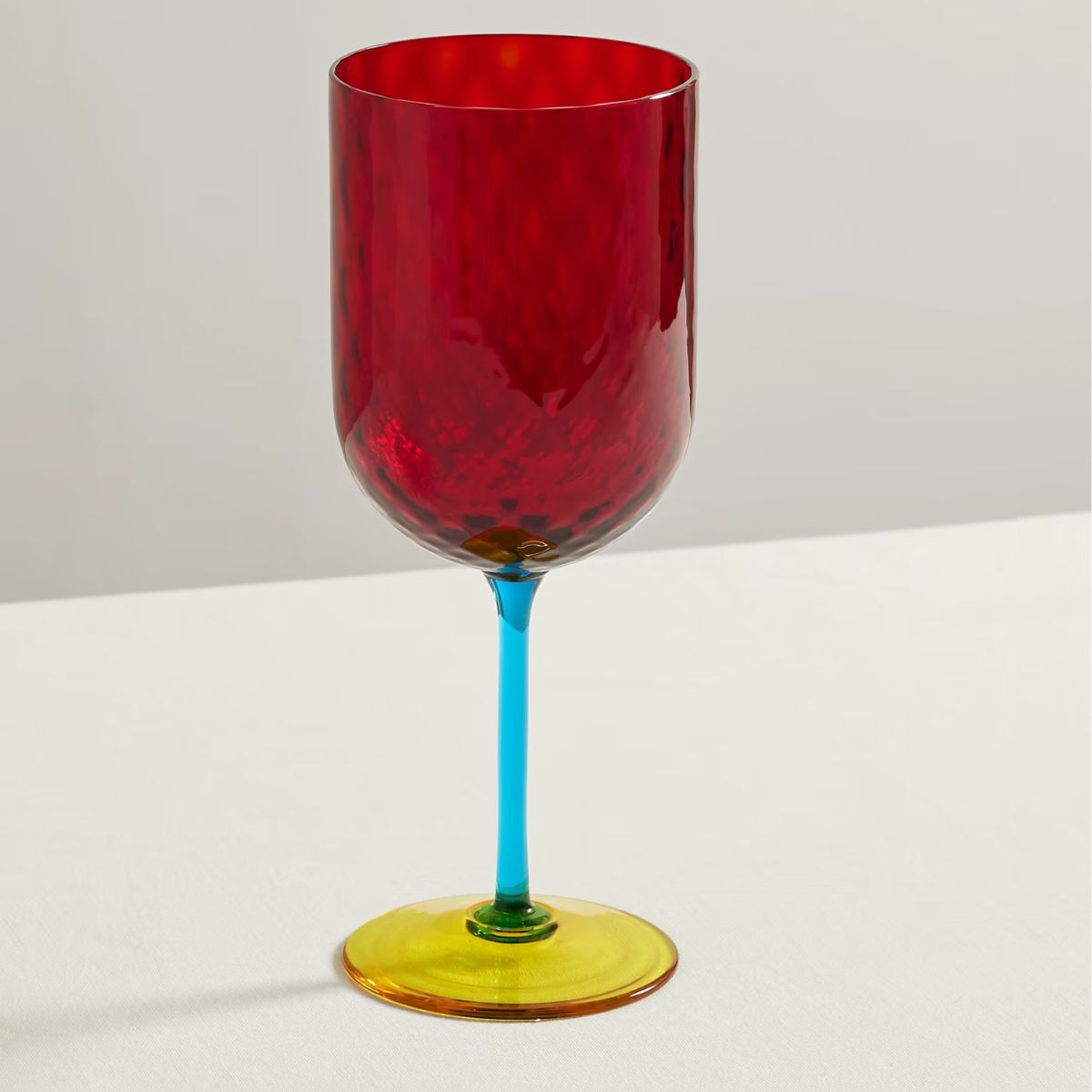 A colorful wine glass