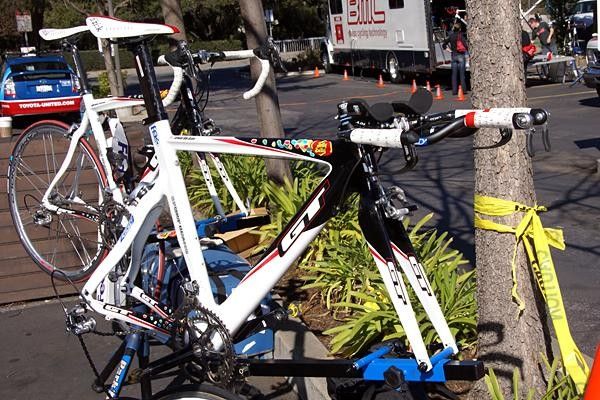 Jelly Belly is sponsored by GT Bicycles but GT doesn't actually offer a TT frame so it apparently procured some frames from elsewhere although we couldn't tell exactly what they really were.