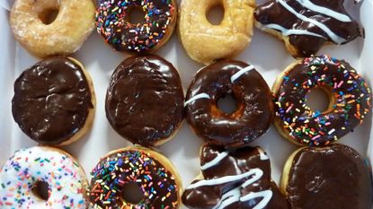 Box of Iced Doughnuts