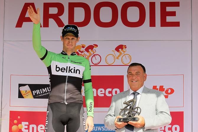 Mark Renshaw (Belkin) celebrates his first WorldTour podium