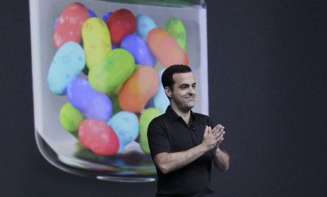 Hugo Barra, Director of Google Product Management, talks about the company&amp;#039;s new Android operating system, Jelly Bean, which comes equipped with a Siri-like voice command helper.