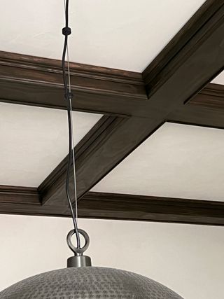 close up of a coffered ceiling