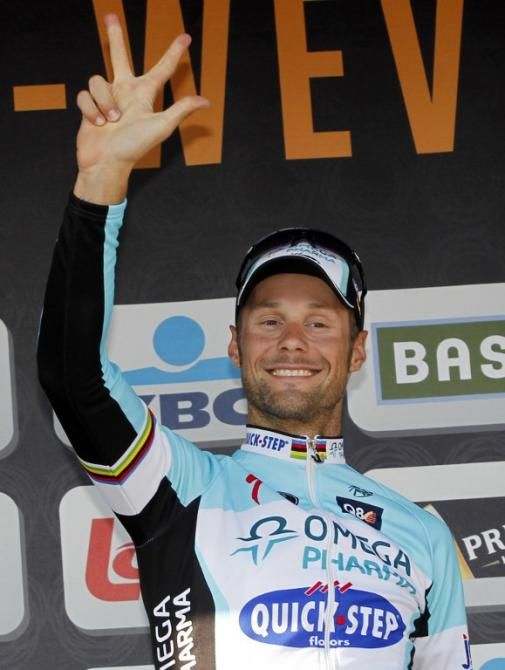 All smiles for Tom Boonen as he takes his third win at Gent-Wevelgem.