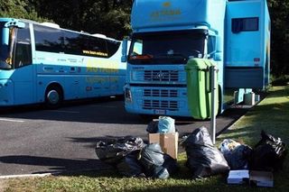 Astana's team bus was one of four searched during Monday's Stage 15