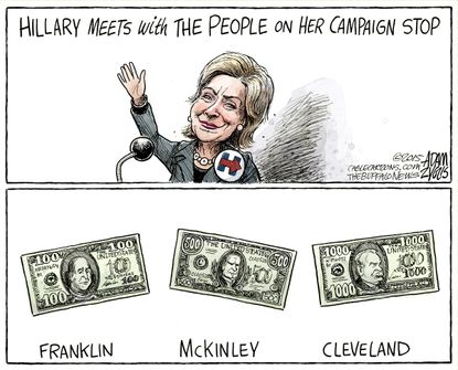 Political cartoon U.S. Hillary Clinton 2016 Fundraising