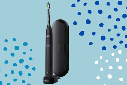 a collage showing Philips Sonicare electric toothbrush