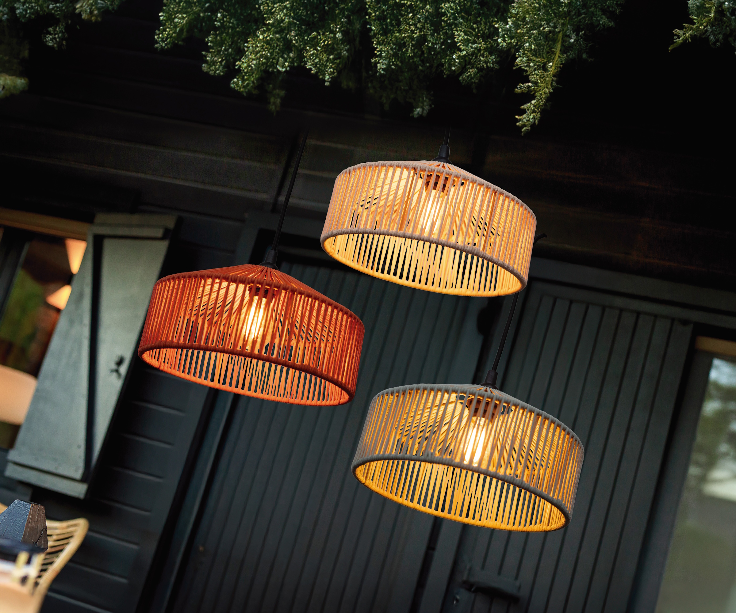Newgarden CALABARDINA lights in a garden seating area