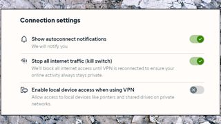 Avast One Gold: VPN killswitch.