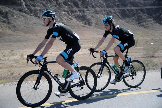 Sky's Chris Froome and Bradley Wiggins