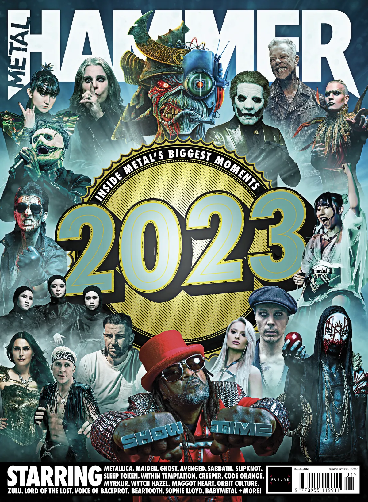 Metal Hammer issue 381 cover, featuring various metal bands