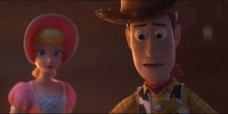 Woody and Bo Peep at the beginning of Toy Story 4