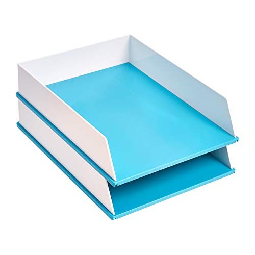 Blue and White Letter Tray - 2 Pack