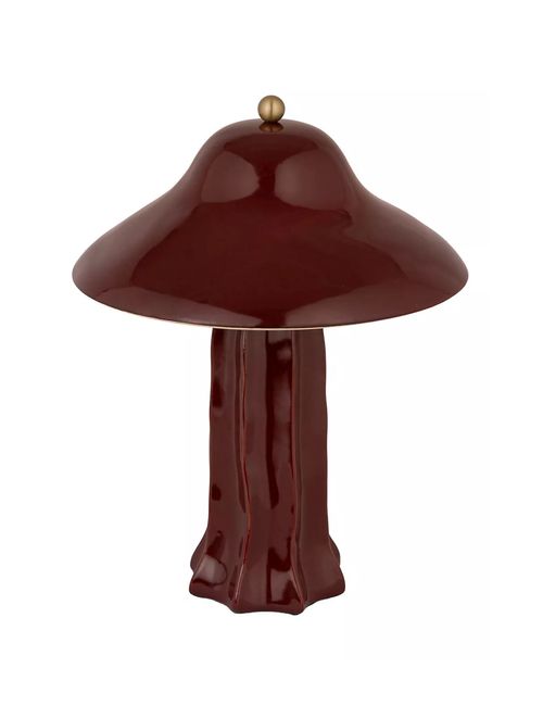Burgundy Bell Stoneware Table Lamp