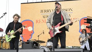 Jerry Harrison (left) and Adrian Belew perform onstage at Friends Field at the Mill Valley Community Center in Mill Valley, California on May 14, 2023