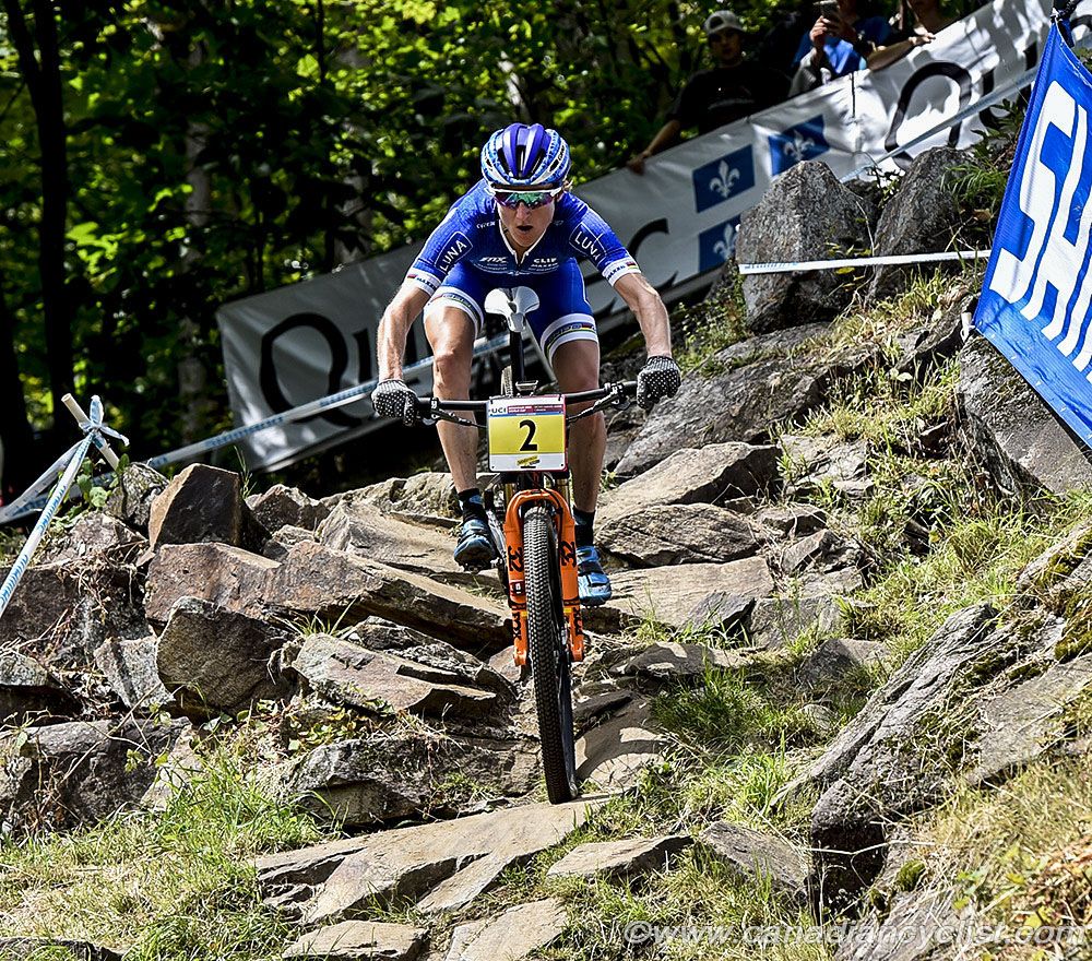Catharine Pendrel (Can) Luna Pro Team went to the front and stayed there