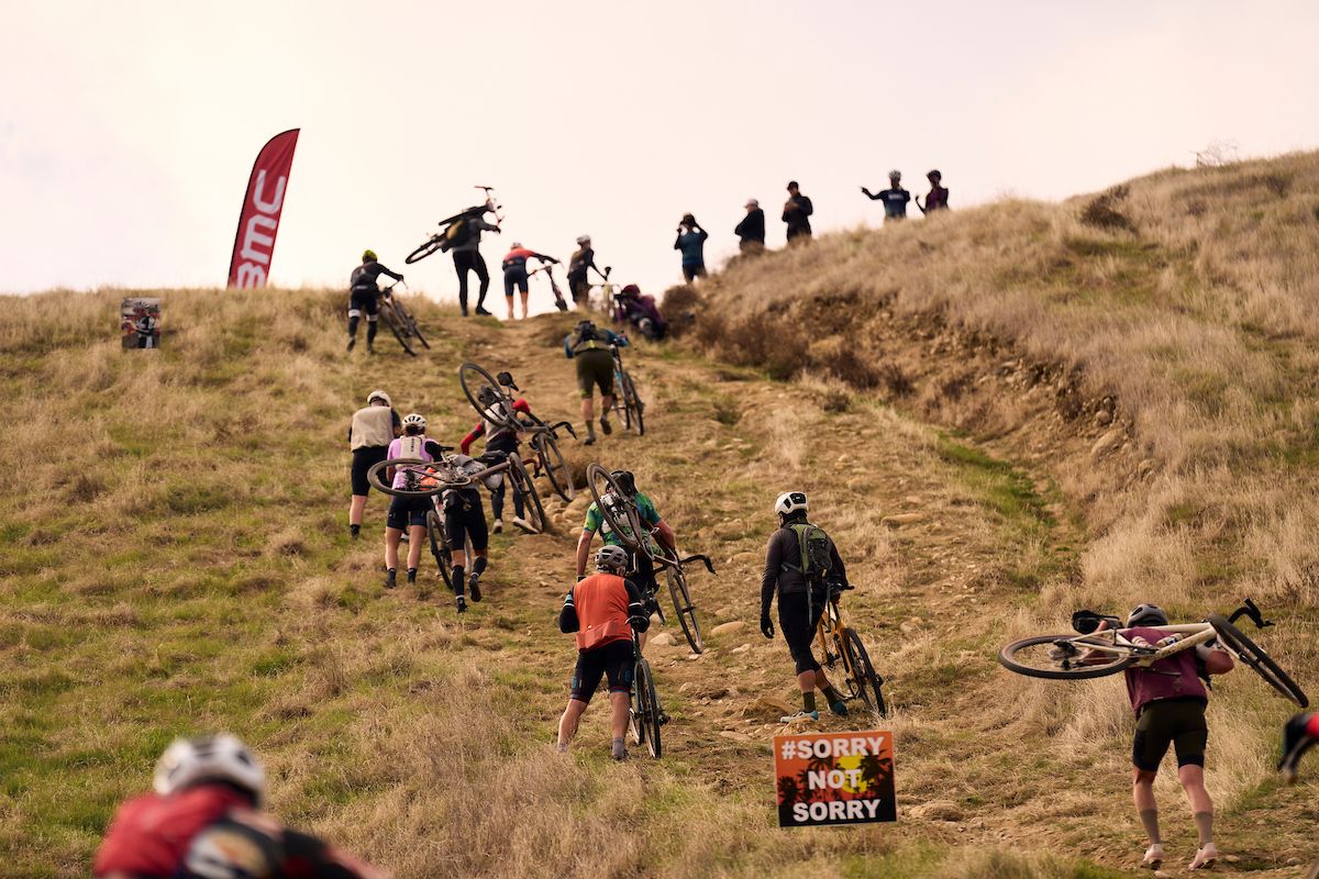 'Hike-a-bike' section at The Rock Cobbler 12.0 provided some traction with the dry conditions