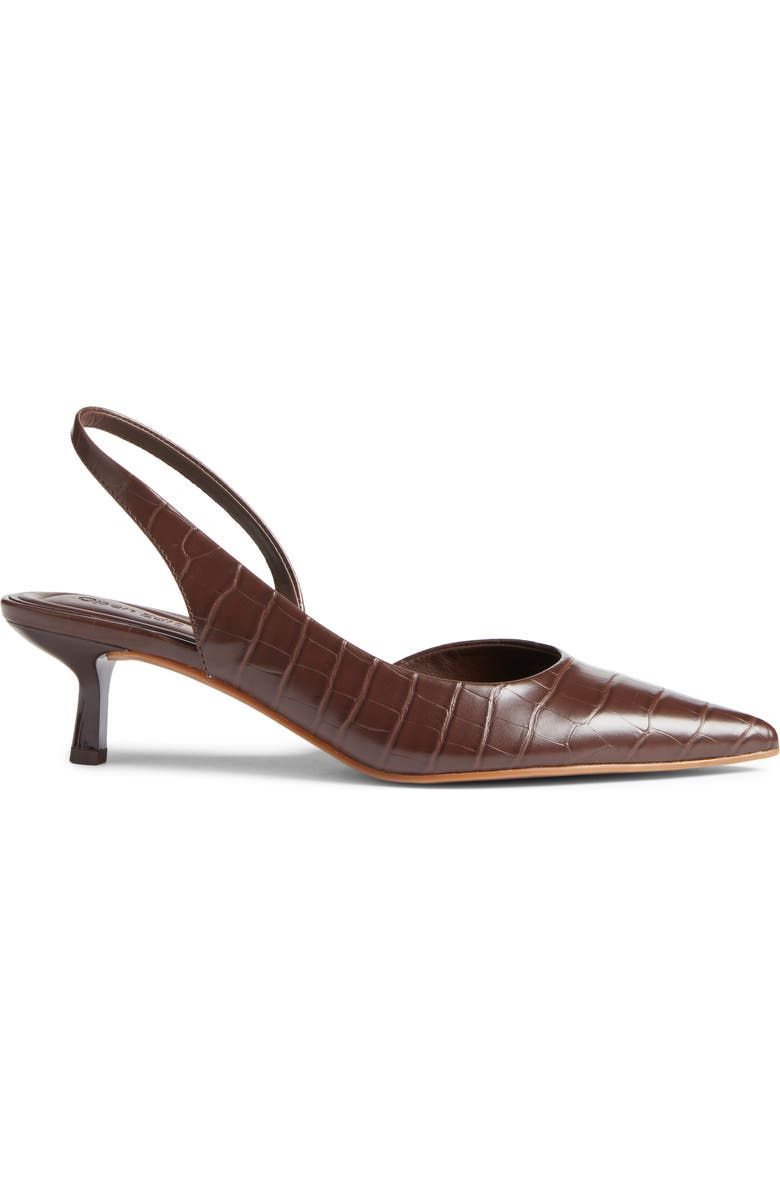 Corina Slingback Half D'orsay Pointed Toe Kitten Heel Pump