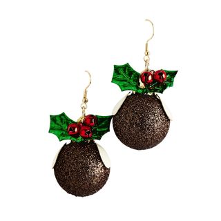 Christmas pudding earrings